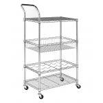 4 Tier New Type Home Kitchen Wire Rolling Cart 14D X 24W X 48H for sale