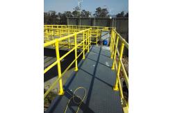 China Yellow Round Tube Assembled Fibreglass Handrails Used In Sewage Treatment Plant supplier