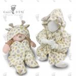33cm Brown Newborn Infant Coat 100% Polyester Infant Cow Outerwears for sale