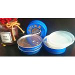 Caviar Ring pull tin easy open caviar tin in Aluminum with plastic lid 3.5oz and 7oz for sale