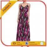 Printed Lace-Up Maxi Dress for sale