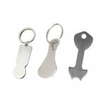 Sublimation Laser Stainless Steel Shopping Trolley Coin Keychain Custom Printed Tokens for sale