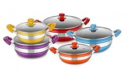 China CIQ 3.0mm Thickness Alu Non Stick Soup Pot With Clear Lid supplier
