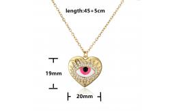 China 18K PLATED DEVIL EYE CHARM DIAMOND HEART EARRINGS AND NECKLACE SET supplier