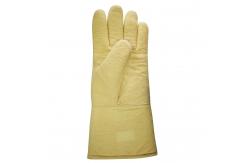 China Yellow kevlar felt 350 Degrees Fire Resistant Work Gloves 2 layers supplier