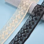 OEM Crochet Ribbon Cotton Lace Border With Flower Width 5cm for sale
