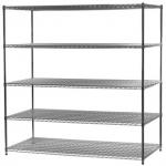 5 - Layers Heavy Duty Storage Racks / Chrome Wire Mesh Shelving 18X30X64'' for sale