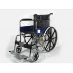 ISO Foldable Steel Wheelchair With Solid Castor Rear Wheel for sale