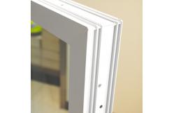 China 80mm UPVC Double Glass Sliding Window With Screen Net And Crescent Lock supplier