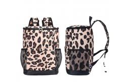 China Leopard Canvas Insulated Cooler Backpack Waterproof Picnic Bag Food Delivery supplier