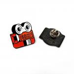 Promotional Enamel Emblem Lapel Pin Black Nickel Plated Single Side for sale