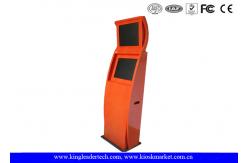 China Space Saving Slim Freestanding Touch Screen Kiosk Advertising In Two Displays supplier