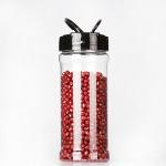 Cylinder 200ml Clear Plastic Jars For Spice Kitchen Organizer