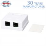CAT6 / CAT5e Surface Mount Box 2 Port For RJ45 Module Telecommunication for sale