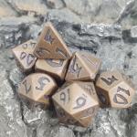 DND Board game Multi color Brass RPG Polyhedral Dice Set Wear Copper Dice Sets for sale