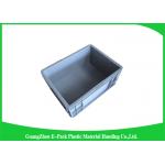Grey  Industrial Euro Stacking Containers Foldable Transport Non - Slip PP