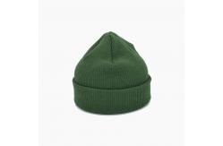 China OEM Unique Green Knit Beanie Hats With Embroidery Pattern supplier
