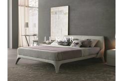 China Bed Designer Furniture Cream White Modern Leather Bed ZZ-BD017 supplier