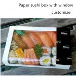 Disposable Kraft Paper Sushi Takeaway Box With Clear Window ISO9001 for sale