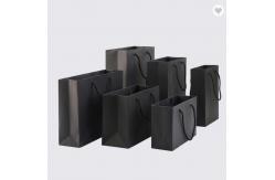 China ODM Matte Lamination Paper Bag Packaging Custom Logo Black Shopping Bag supplier