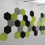 Black Sound Acoustic Panels PET Hexagon Felt Wall Tiles Environmentally Friendly