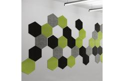 China Black Sound Acoustic Panels PET Hexagon Felt Wall Tiles Environmentally Friendly supplier