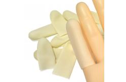 China Class A Smooth Thickened Beige Latex Finger Covers ASTM D3772 supplier
