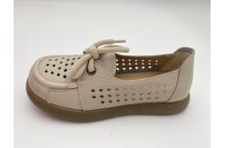 China Breathable hollow lace-up comfortable women's shoes with soft soles white supplier