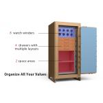 8 Luxury Watch Winder Fingerprint Locking Jewelry Safe Box Solid Steel