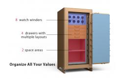 China 8 Luxury Watch Winder Fingerprint Locking Jewelry Safe Box Solid Steel supplier