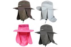China Customized Sun Protection Cap With String / Mens Sun Hat With Neck Protector supplier