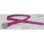 Fuschia Braided PU Kids Fashion Belts With Heart Shape Zinc Alloy Buckle for sale