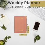 2023-2023 Academic Planner Pink Vertical Page Layout With Quick Serach Functions