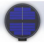 Round Black Solar Powered Up And Down Light Outdoor 3.2V 15 Lumen for sale