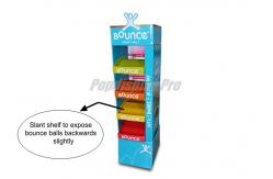 China Bouncing Ball Toys Custom Cardboard Floor Displays With 4 Slant Tiers supplier