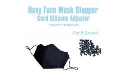 China Navy Face Mask Stopper | Toggle Cord Locks Silicone Adjuster supplier