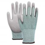China 4X42E 13 Gauge PU Palm Industrial Gloves Polyester Liner Wear Resistant Construction Gloves manufacturer
