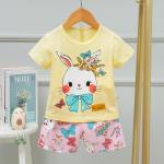 Children'S Air Conditioning Summer Girls Cotton Pajamas 130cm Cartoon Long Eared Rabbit for sale