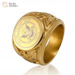 Men Signet Rings Stainless Titanium Steel Jewelry Military Flying Eagle Logo for sale