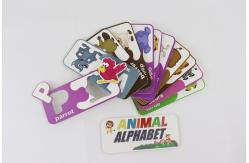 China ROHS Paper Jigsaw Puzzle Animal Alphabet Abc Matching Cards supplier