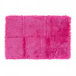 Deep Pink Colour Polyester Area Rugs / Faux Sheepskin Area Rug for sale