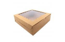 China Eco-friendly custom cake donut kraft paper pie box window cake box supplier