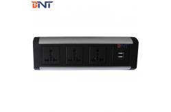 China aluminum alloy shell  with three austrial power interface clamp on desk socket supplier