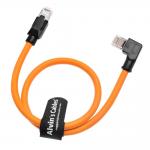 Alvin's Cables CAT6A SF UTP Right Angle RJ45 15m Orange PLC Cable for sale