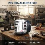 28V 80A  01183604  01183191 01182399  Alternator for TCD2012 TCD2013 BFM1013 BFM2012  Diesel Engine Excavator Accessories Parts for sale