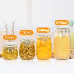 Transparent Empty Glass Jam Jar Airtight Easy To Wash Thick Material Round Shape