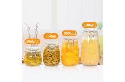 China Transparent Empty Glass Jam Jar Airtight Easy To Wash Thick Material Round Shape supplier