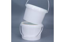 China Logo Printing Food Grade White Plastic Buckets and Customizable supplier