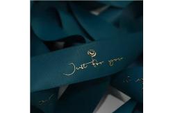 China Custom Polyester Ribbon Spool With 3D Gold Foil And Printed Logo supplier