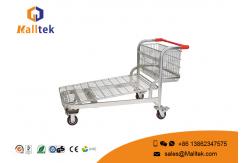 China Supermarket Warehouse Logistics Trolley Movable Folding For Transporting Goods supplier